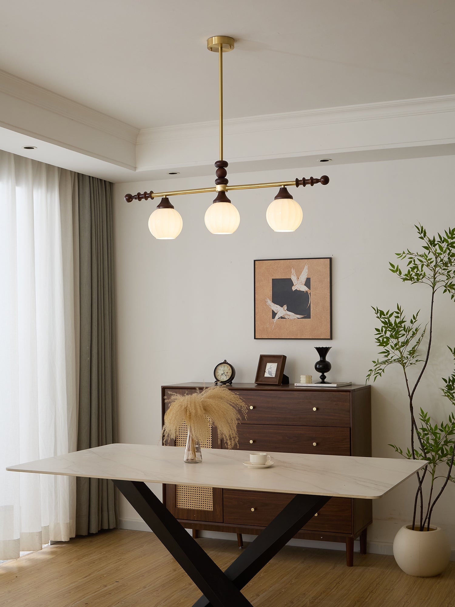 Vosole Traditional Elegance Vintage Wood Chandelier-Neutral Decor