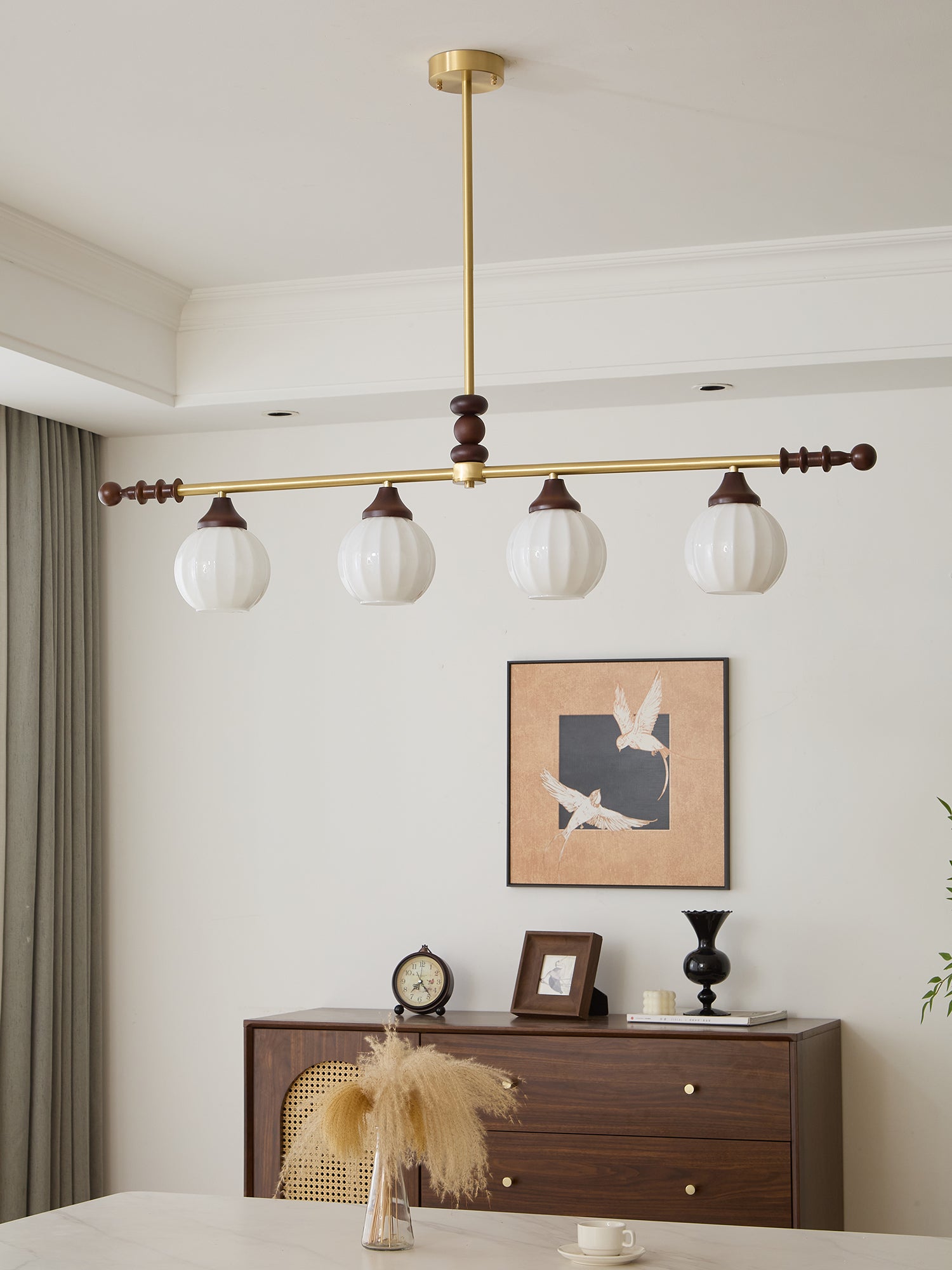 Vosole Traditional Elegance Vintage Wood Chandelier-Neutral Decor