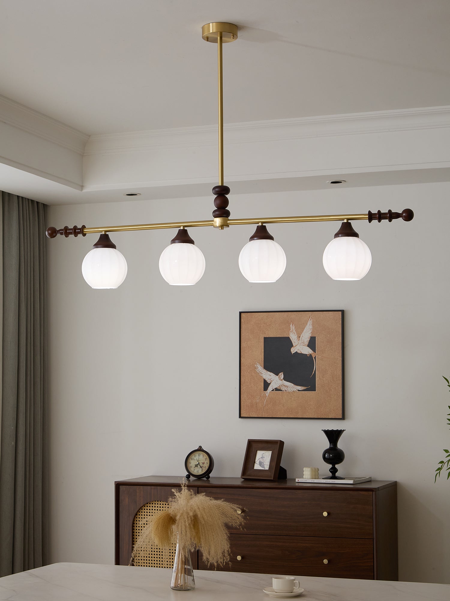 Vosole Traditional Elegance Vintage Wood Chandelier-Neutral Decor