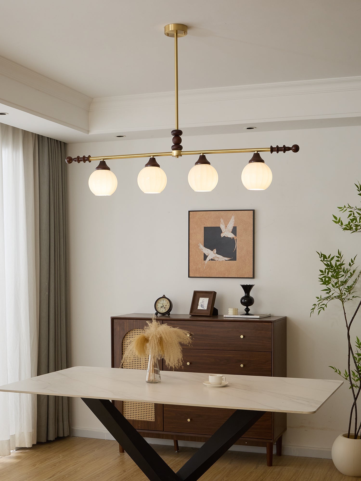 Vosole Traditional Elegance Vintage Wood Chandelier-Neutral Decor