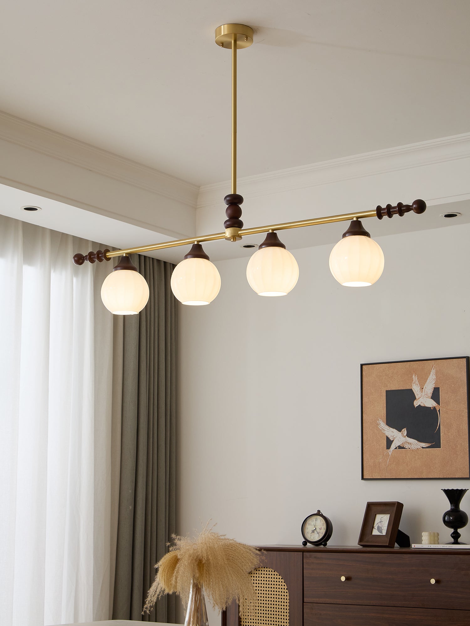 Vosole Traditional Elegance Vintage Wood Chandelier-Neutral Decor