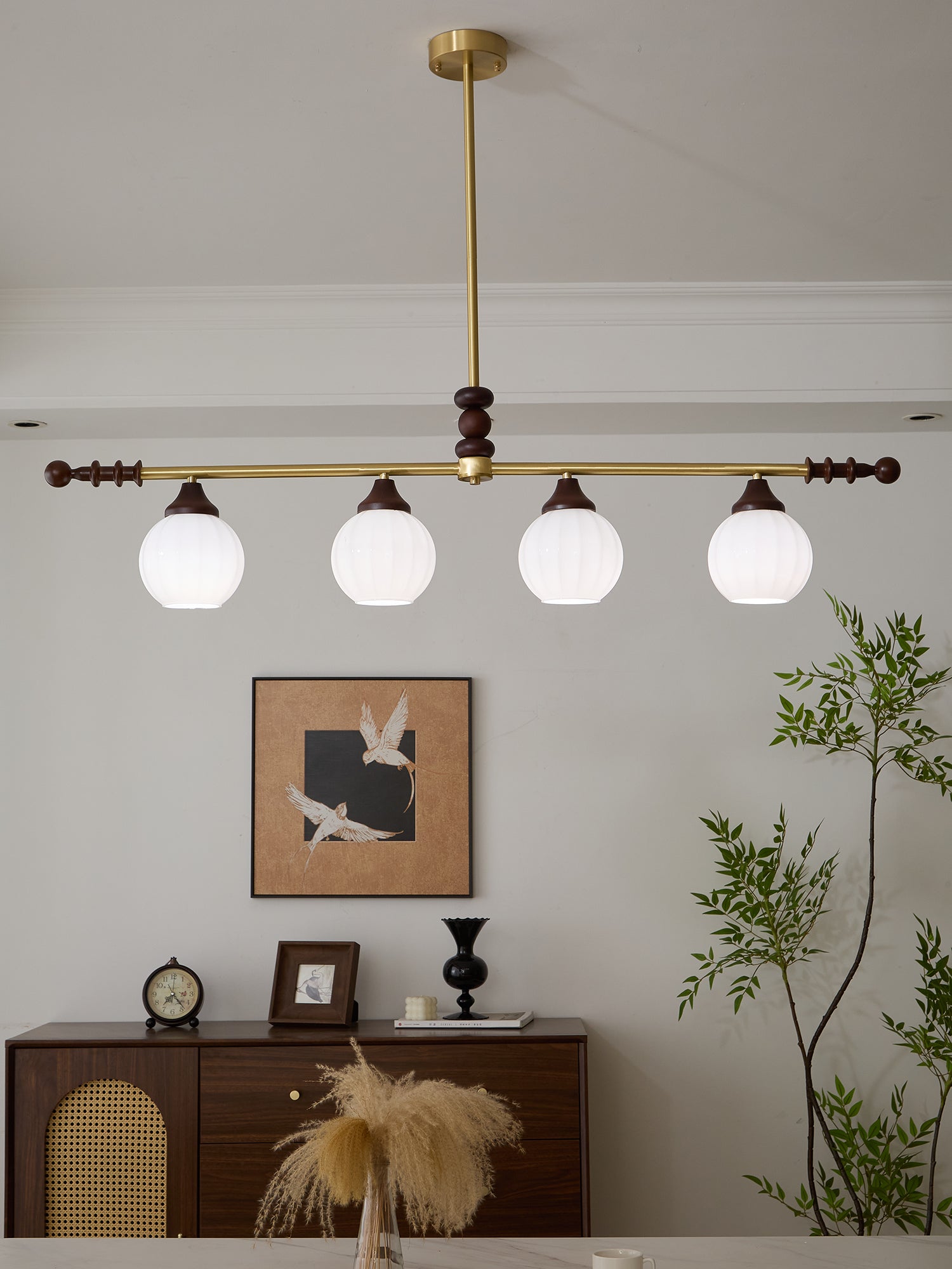 Vosole Traditional Elegance Vintage Wood Chandelier-Neutral Decor