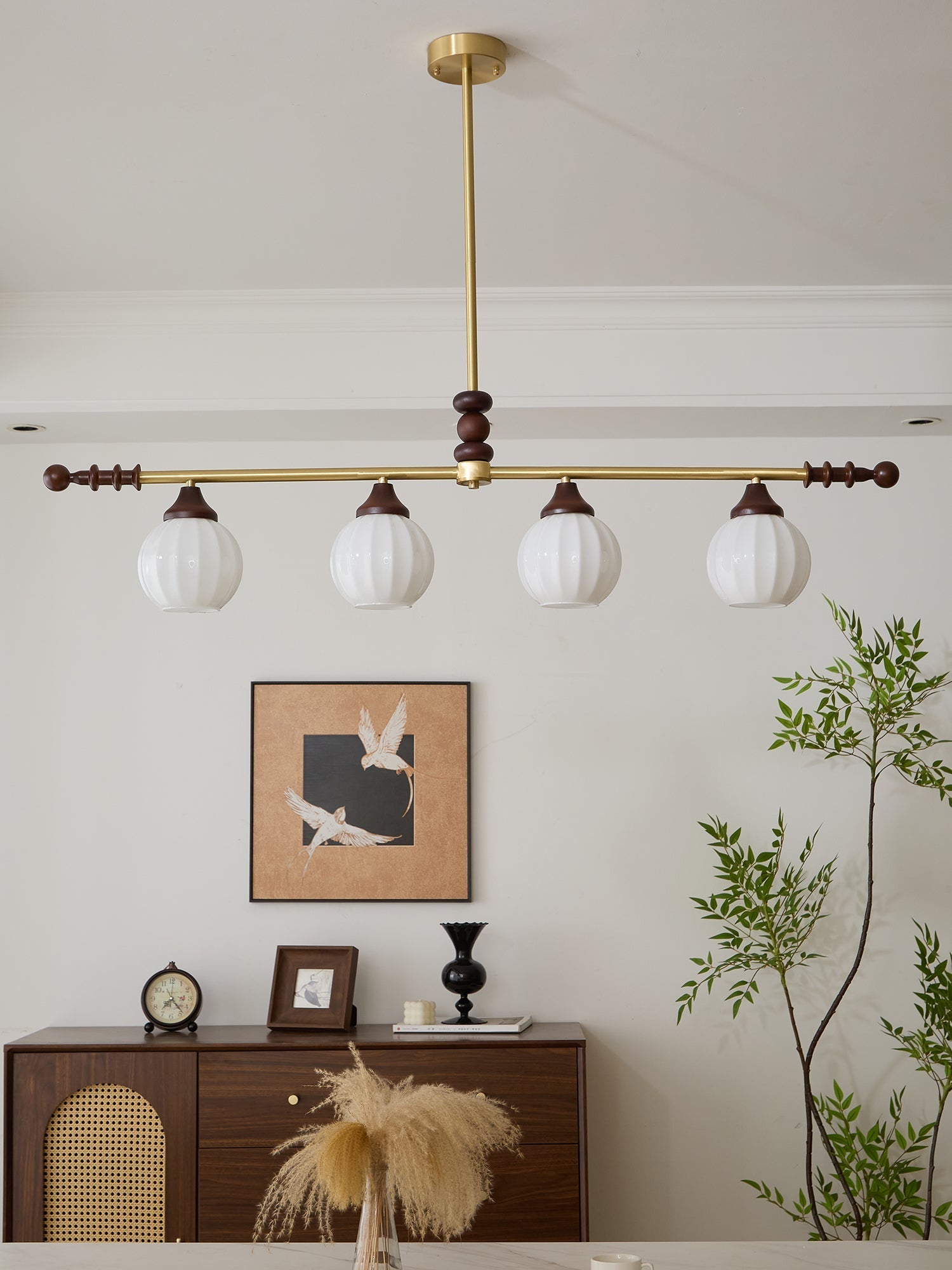 Vosole Traditional Elegance Vintage Wood Chandelier-Neutral Decor