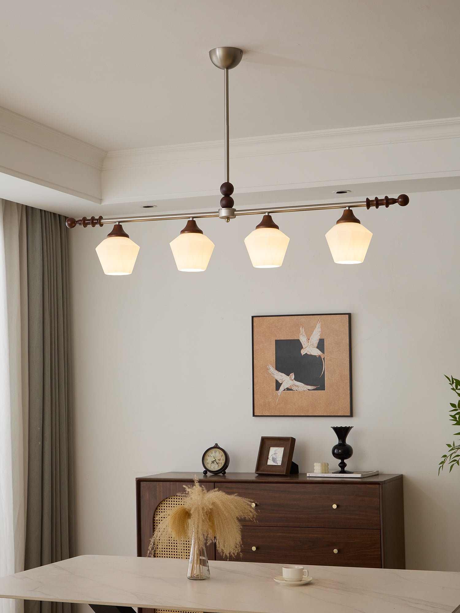 Vosole Traditional Elegance Vintage Wood Chandelier-Neutral Decor