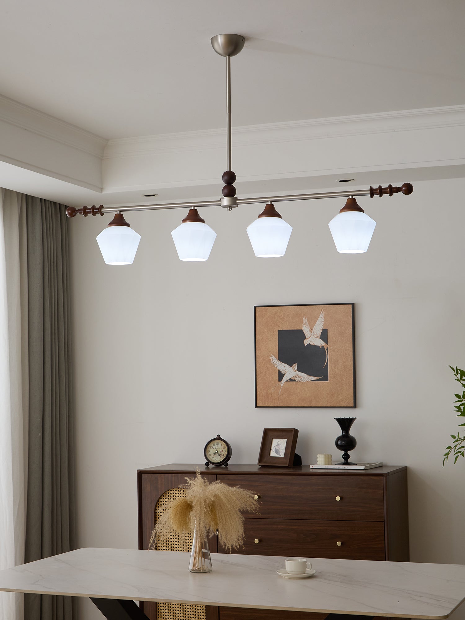 Vosole Traditional Elegance Vintage Wood Chandelier-Neutral Decor