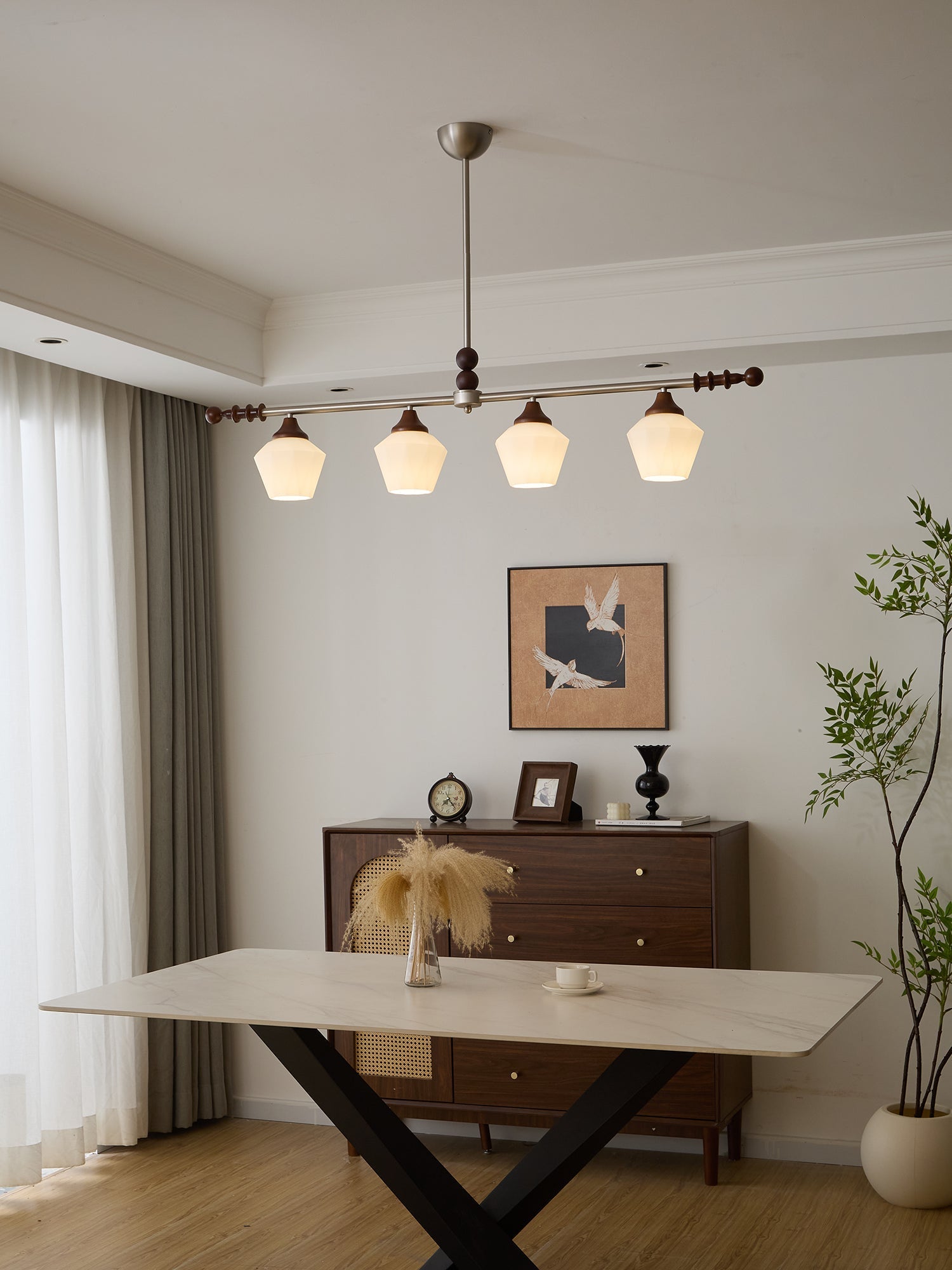 Vosole Traditional Elegance Vintage Wood Chandelier-Neutral Decor