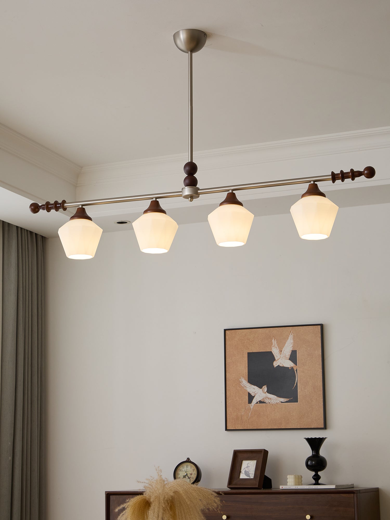 Vosole Traditional Elegance Vintage Wood Chandelier-Neutral Decor