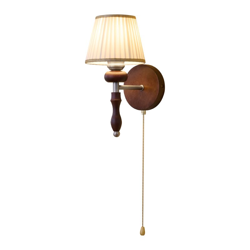 Eshae Premium Nordic Art Fabric Wood Wall Lamp-Neutral Decor