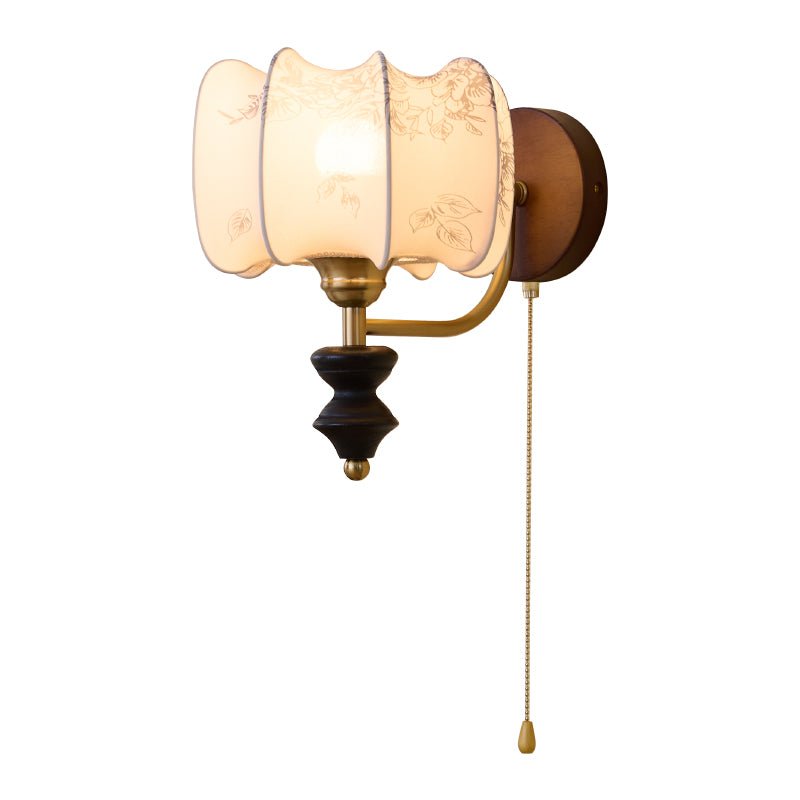 Eshae Premium Nordic Art Fabric Wood Wall Lamp-Neutral Decor