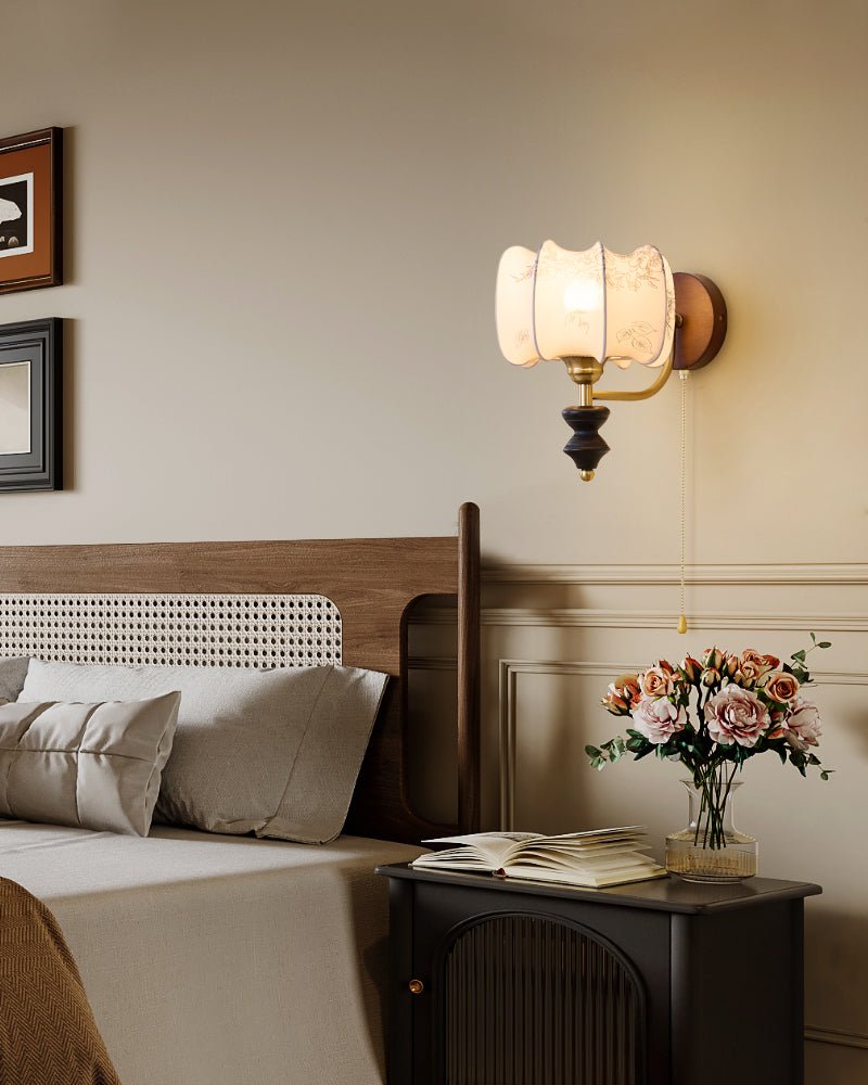 Eshae Premium Nordic Art Fabric Wood Wall Lamp-Neutral Decor