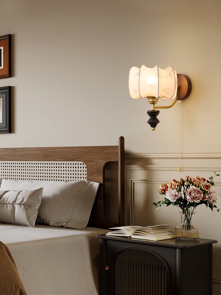 Eshae Premium Nordic Art Fabric Wood Wall Lamp-Neutral Decor