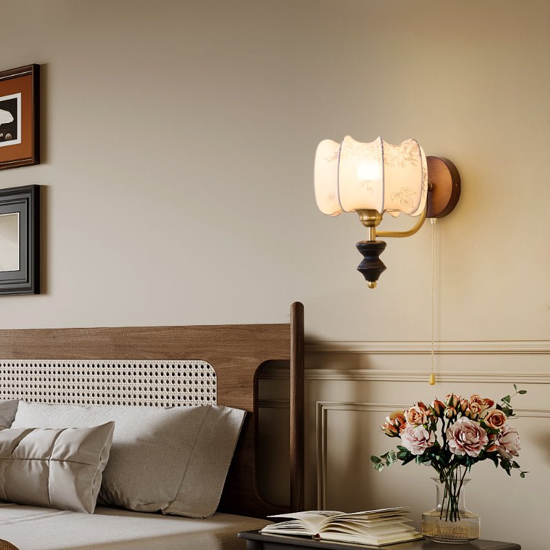 Eshae Premium Nordic Art Fabric Wood Wall Lamp-Neutral Decor