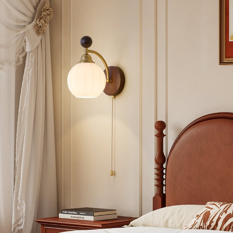 Eshae Premium Nordic Art Fabric Wood Wall Lamp-Neutral Decor