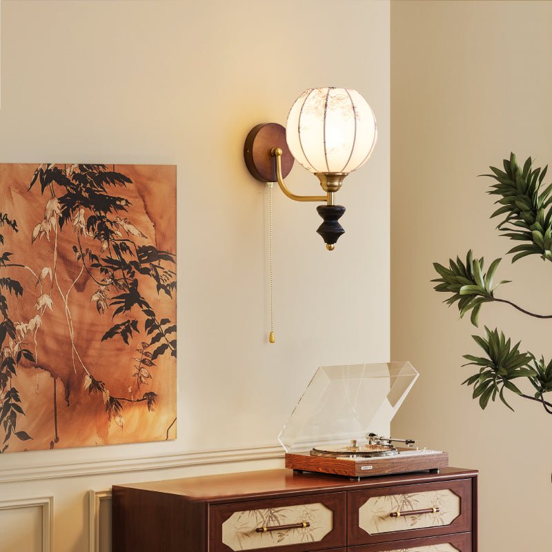 Eshae Premium Nordic Art Fabric Wood Wall Lamp-Neutral Decor