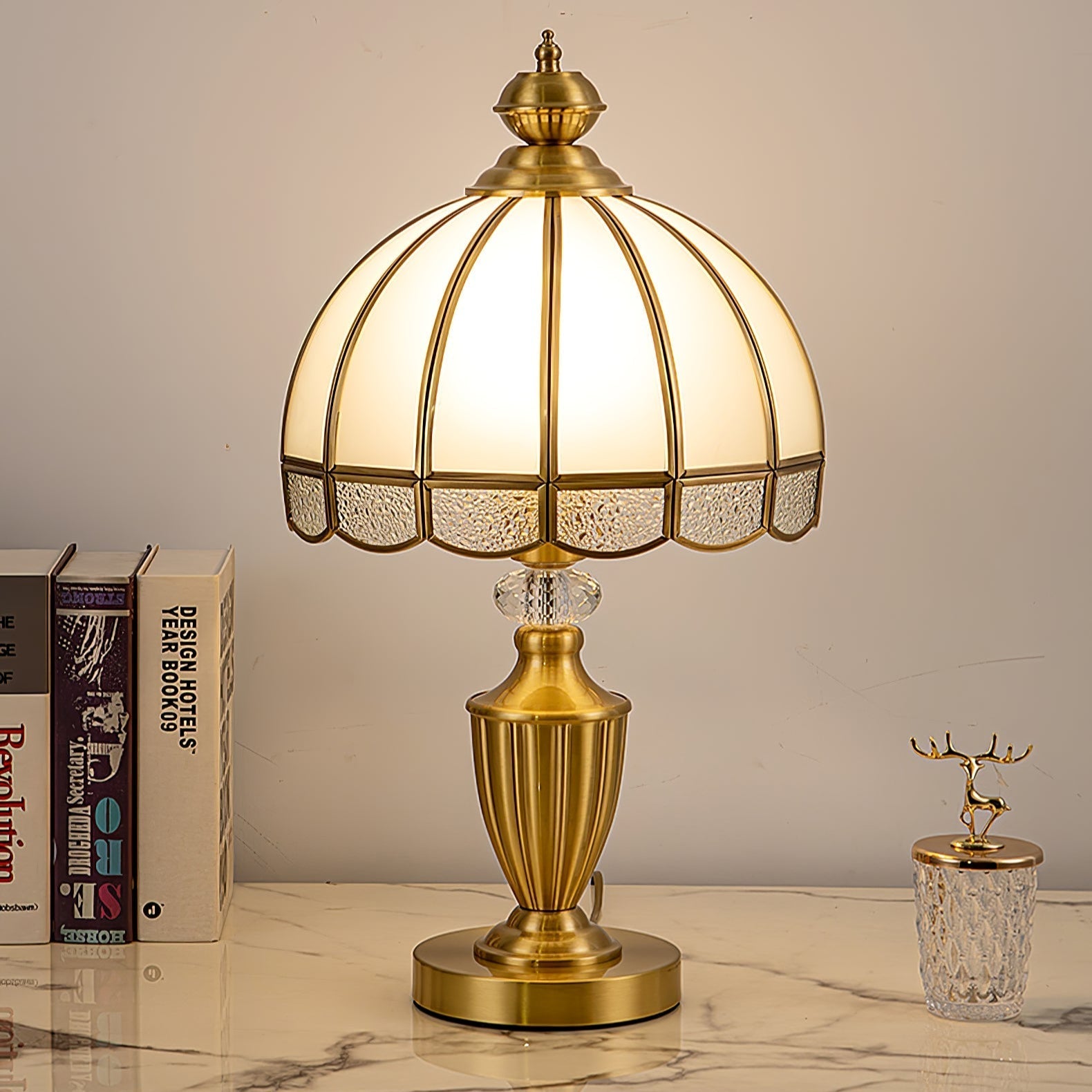 Opaline Glass Classic Table Lamp-Neutral Decor