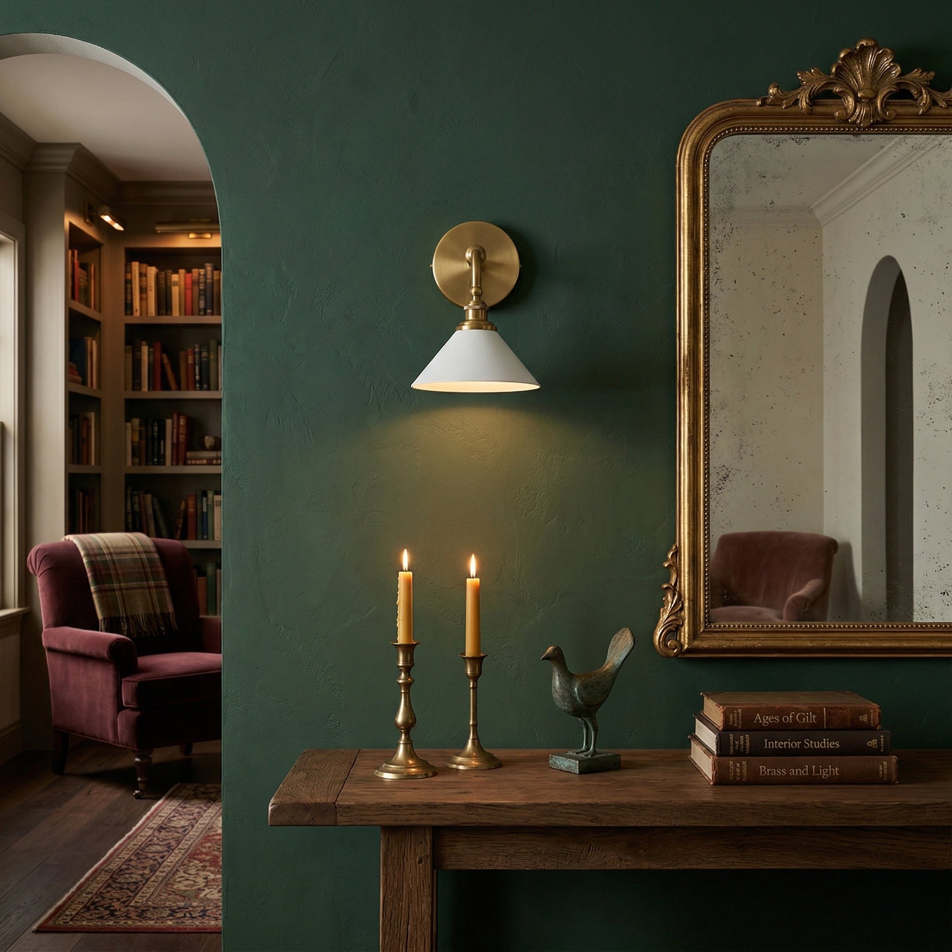 Front view of the single-head Thetford Wall Sconce.