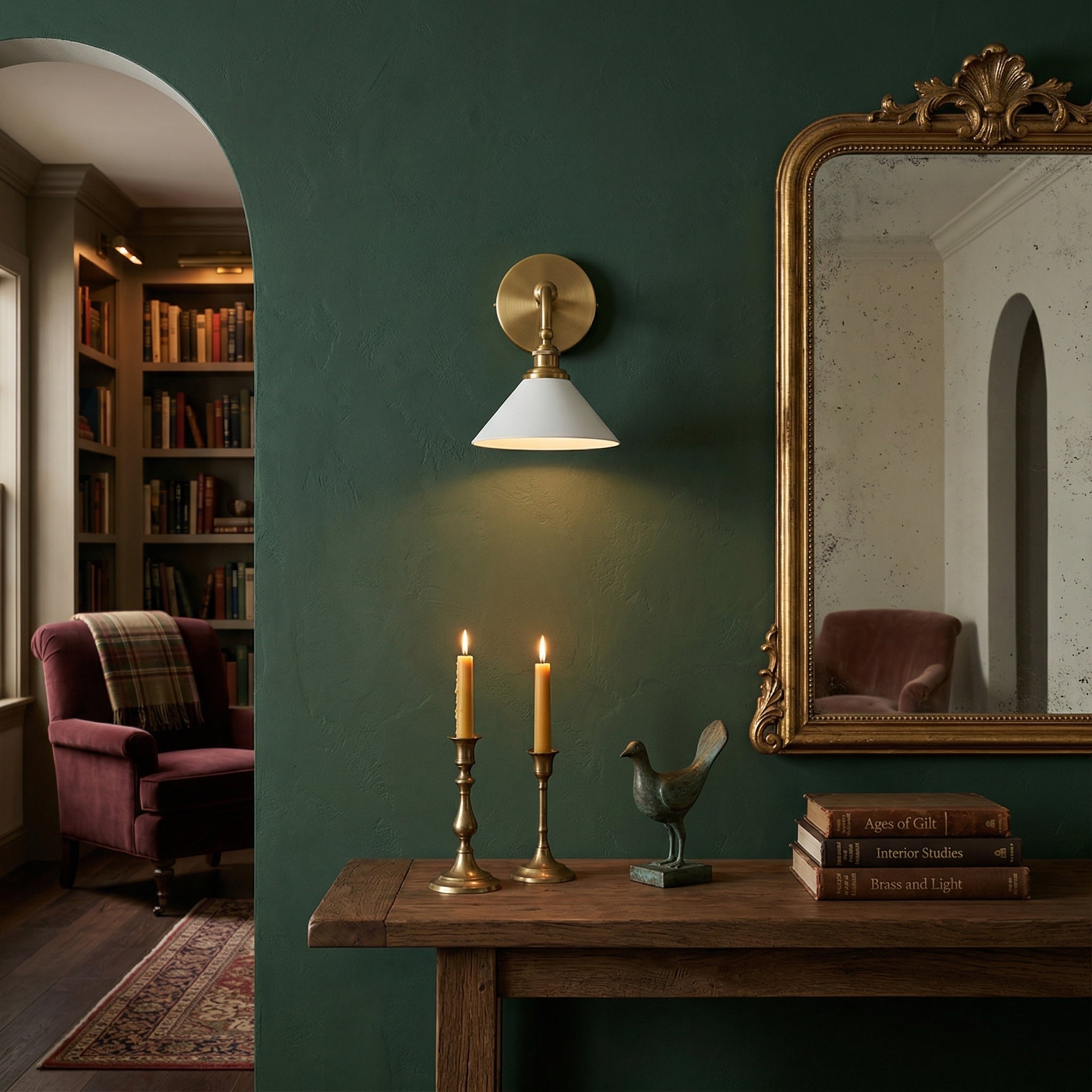 Front view of the single-head Thetford Wall Sconce.