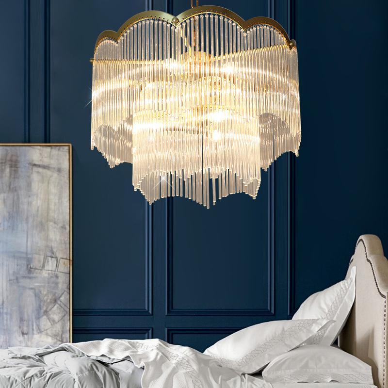 Eminex Chandelier Glass Rod Wave Shape-Neutral Decor