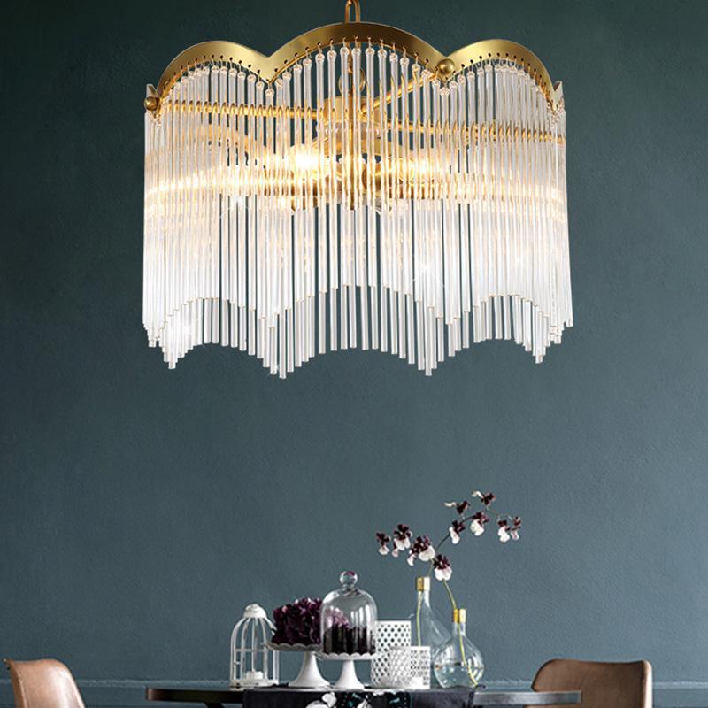 Eminex Chandelier Glass Rod Wave Shape-Neutral Decor