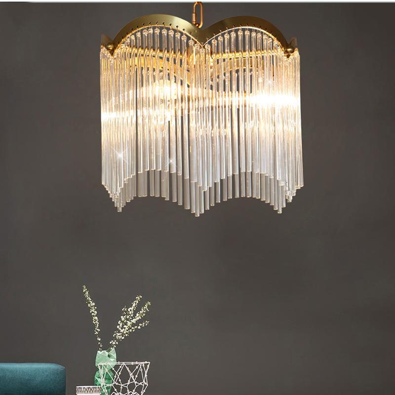 Eminex Chandelier Glass Rod Wave Shape-Neutral Decor