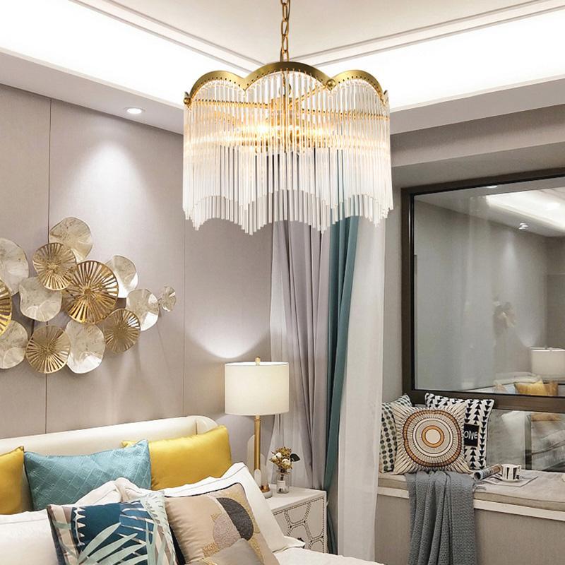 Eminex Chandelier Glass Rod Wave Shape-Neutral Decor