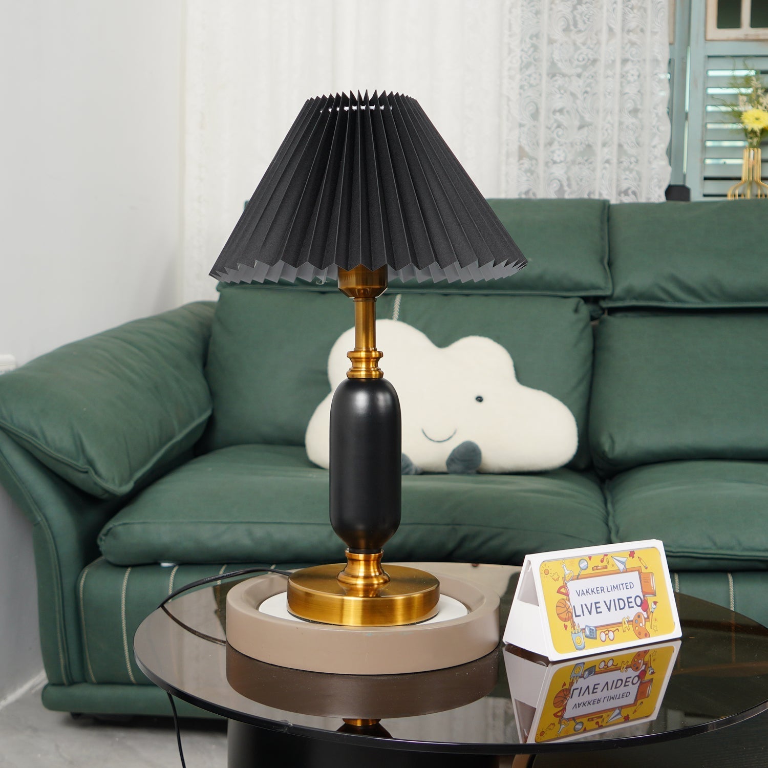 Aurmarila Fabric Table Lamp-Neutral Decor