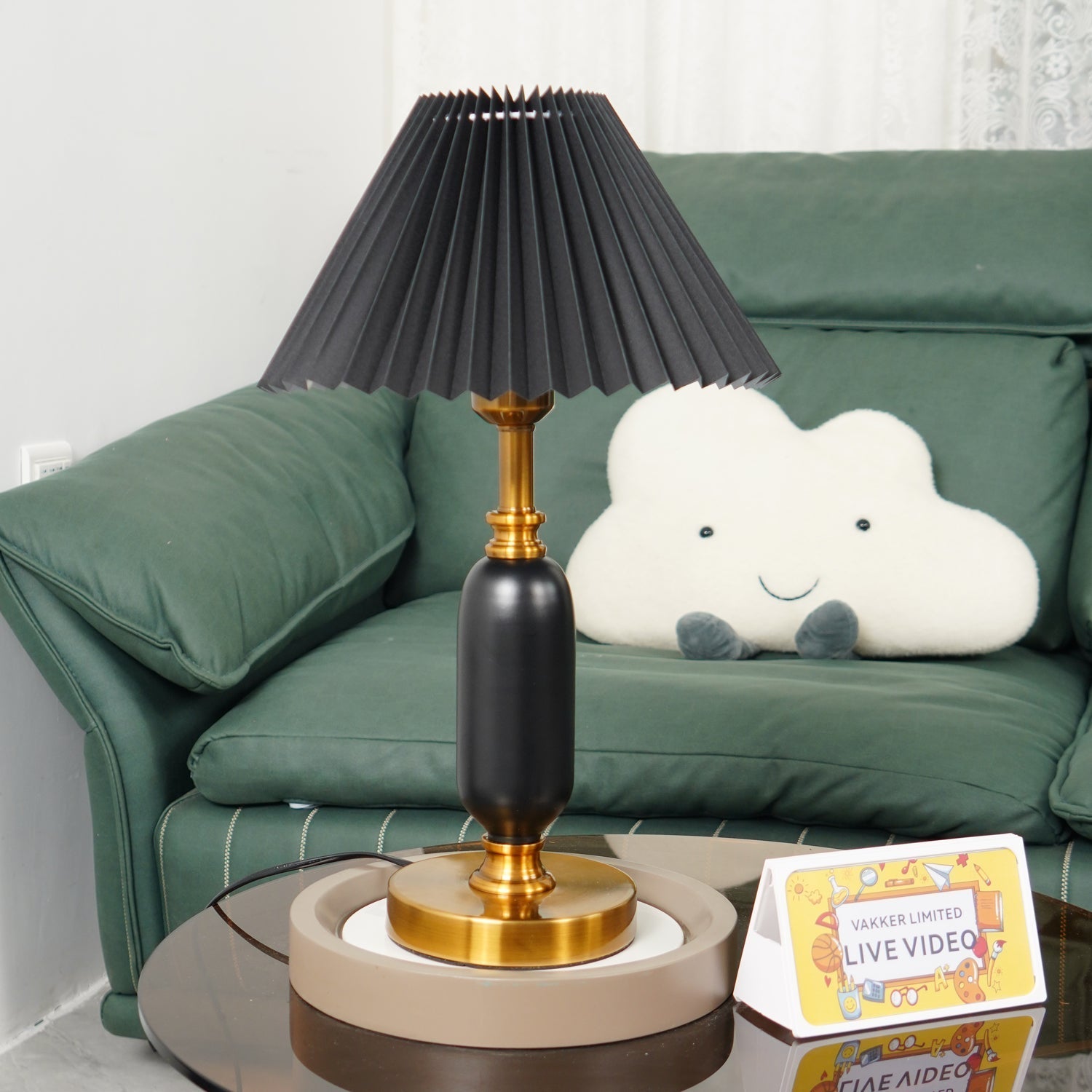Aurmarila Fabric Table Lamp-Neutral Decor