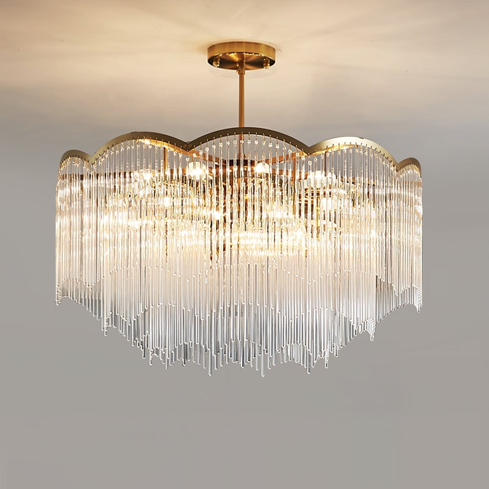 Eminex Chandelier Glass Rod Wave Shape-Neutral Decor