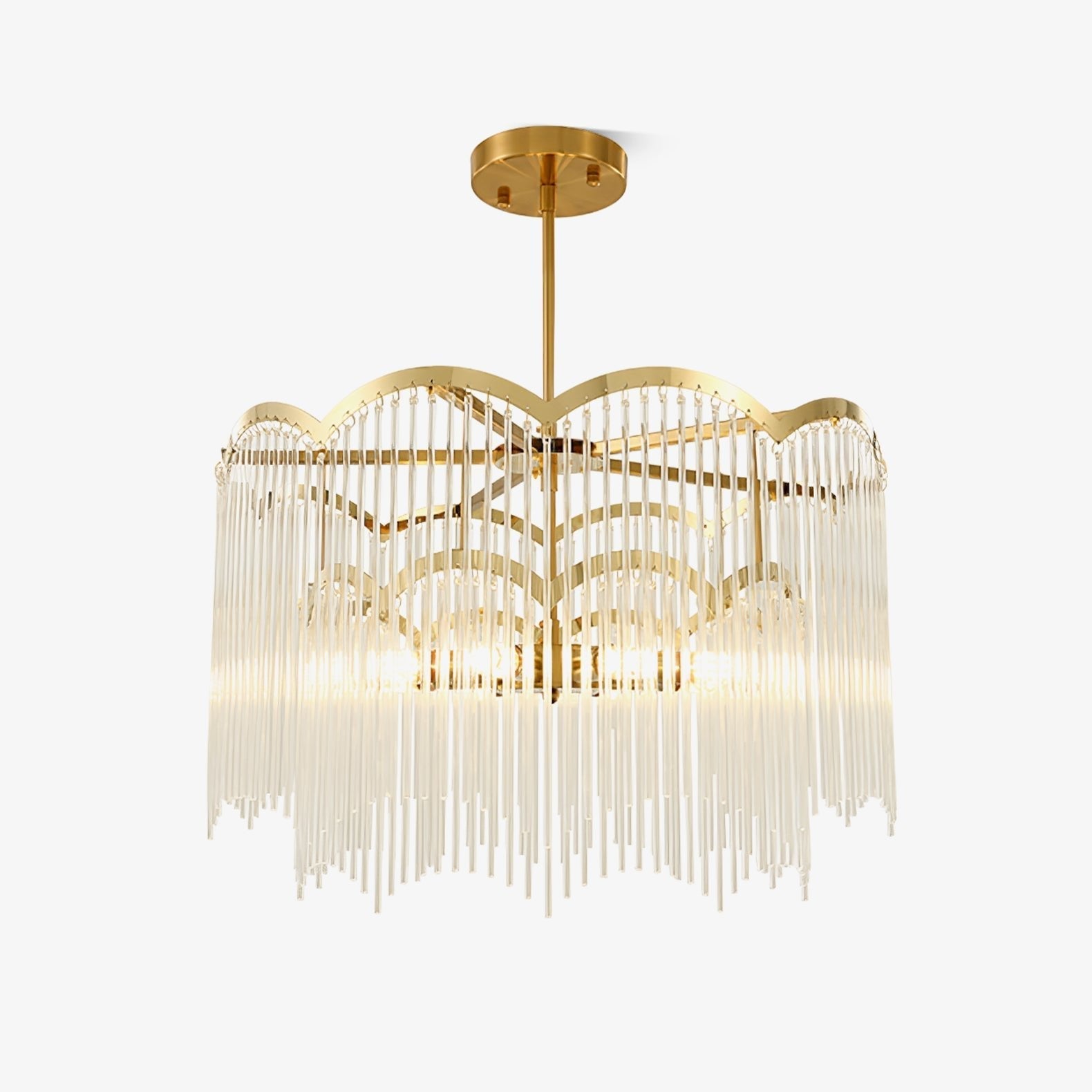Eminex Chandelier Glass Rod Wave Shape-Neutral Decor