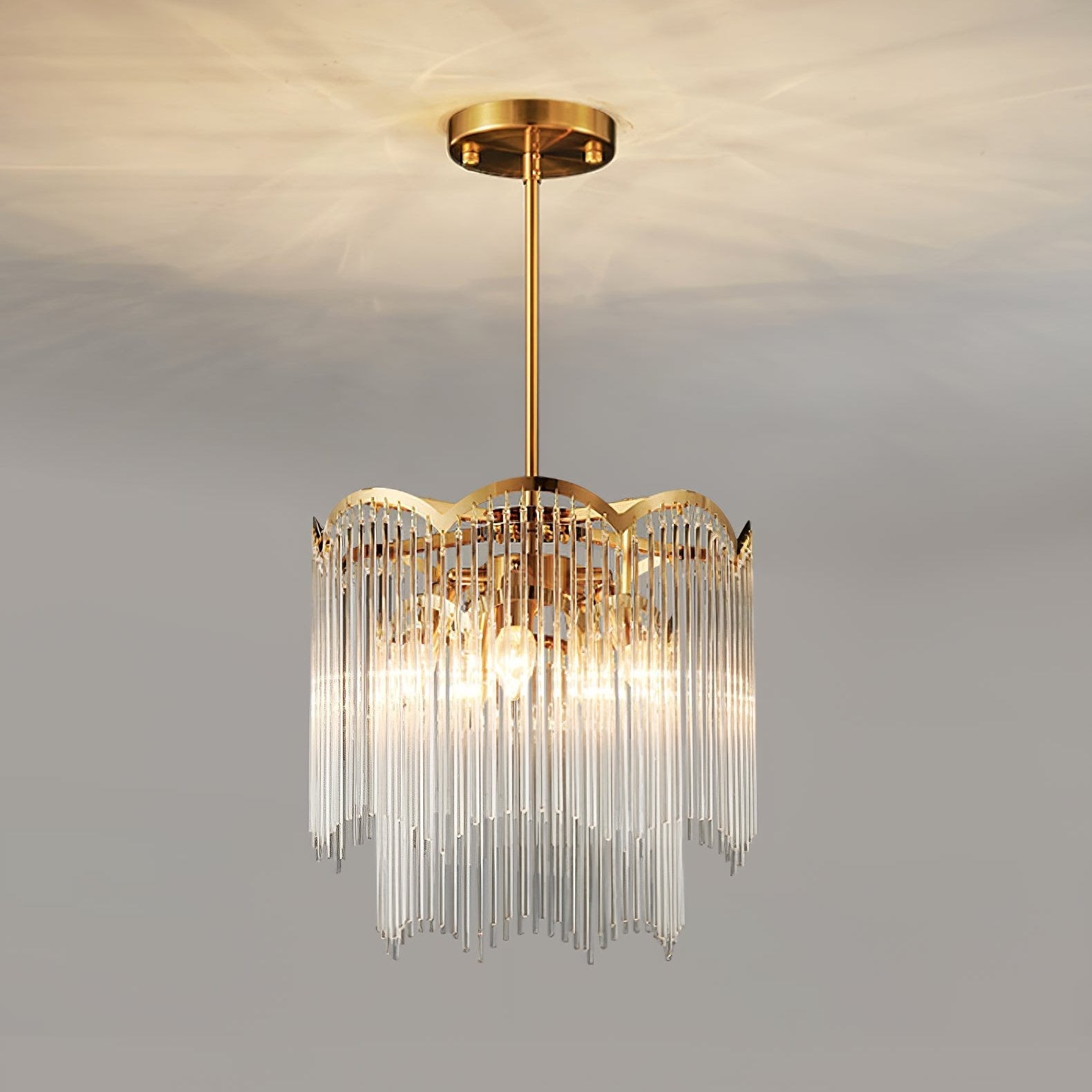 Eminex Chandelier Glass Rod Wave Shape-Neutral Decor