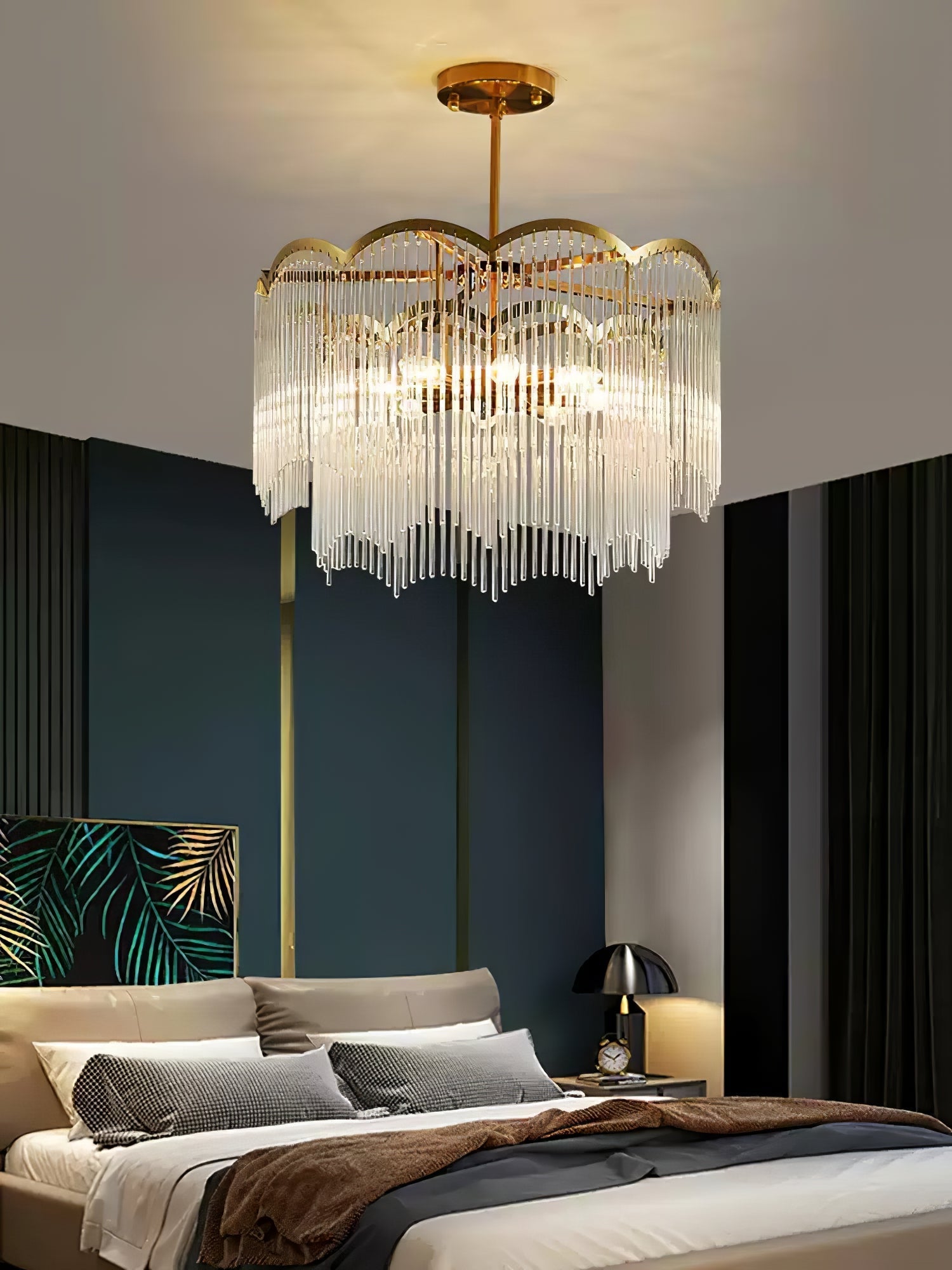 Eminex Chandelier Glass Rod Wave Shape-Neutral Decor
