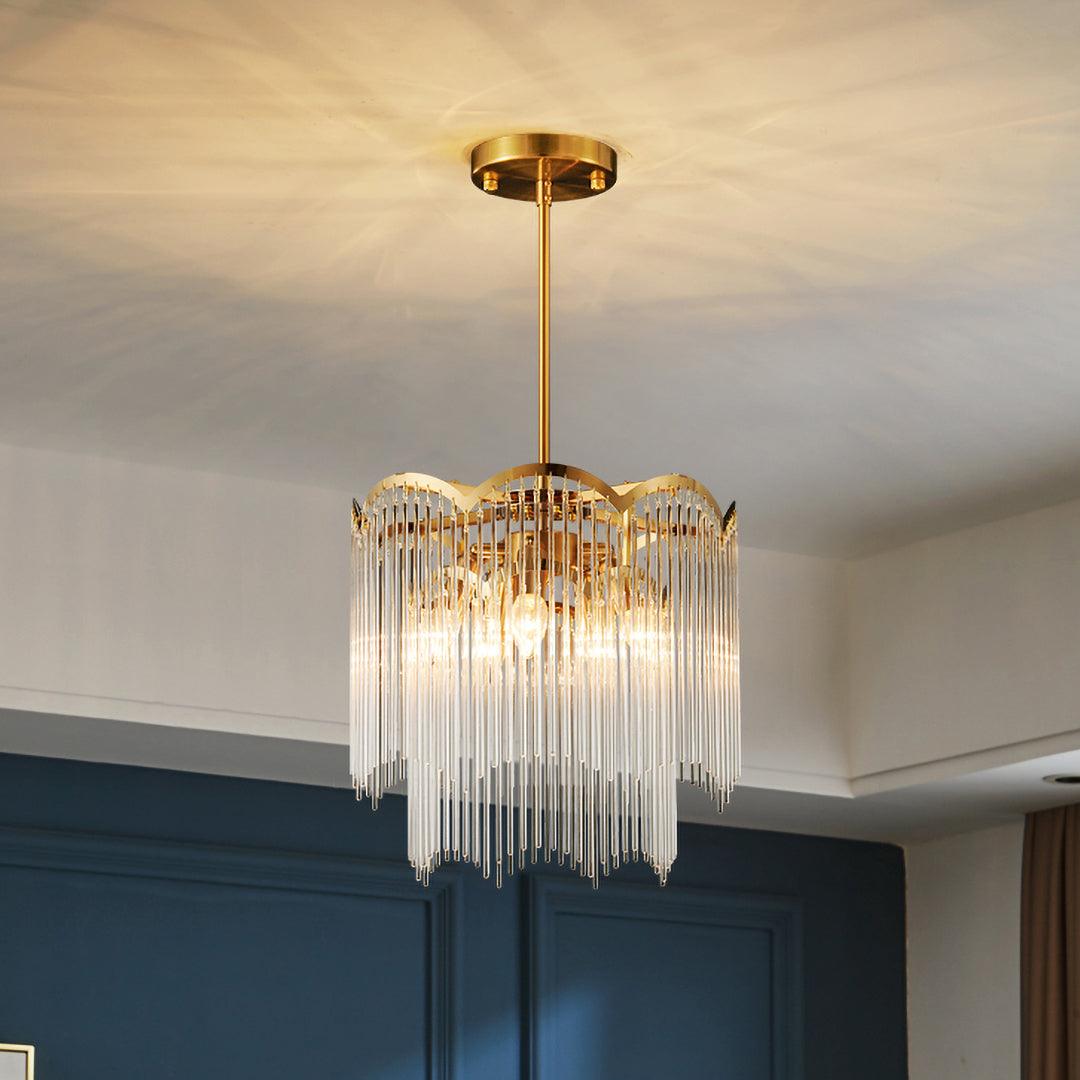 Eminex Chandelier Glass Rod Wave Shape-Neutral Decor