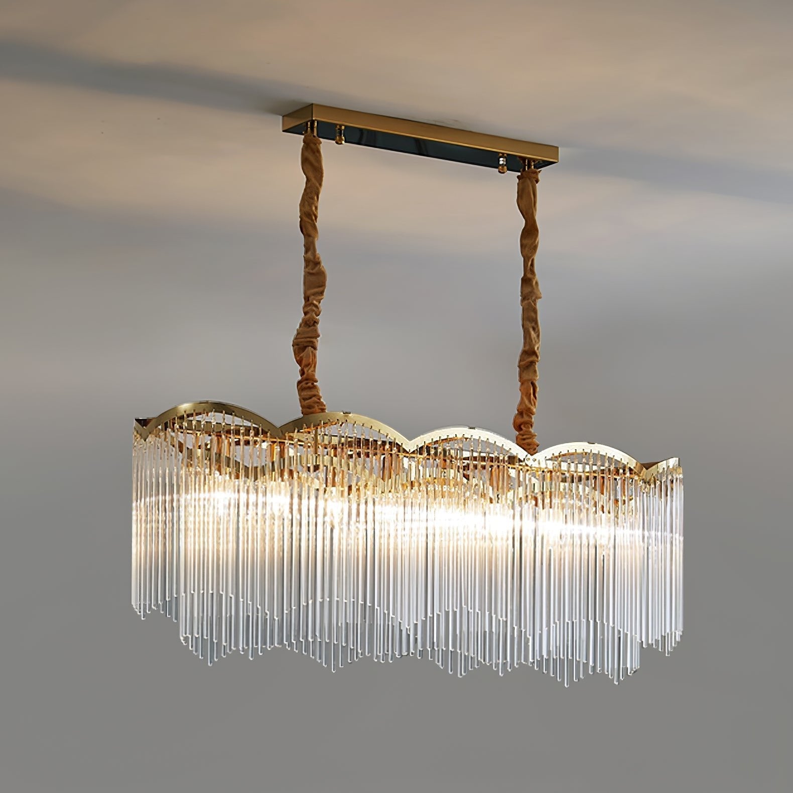 Eminex Chandelier Glass Rod Wave Shape-Neutral Decor
