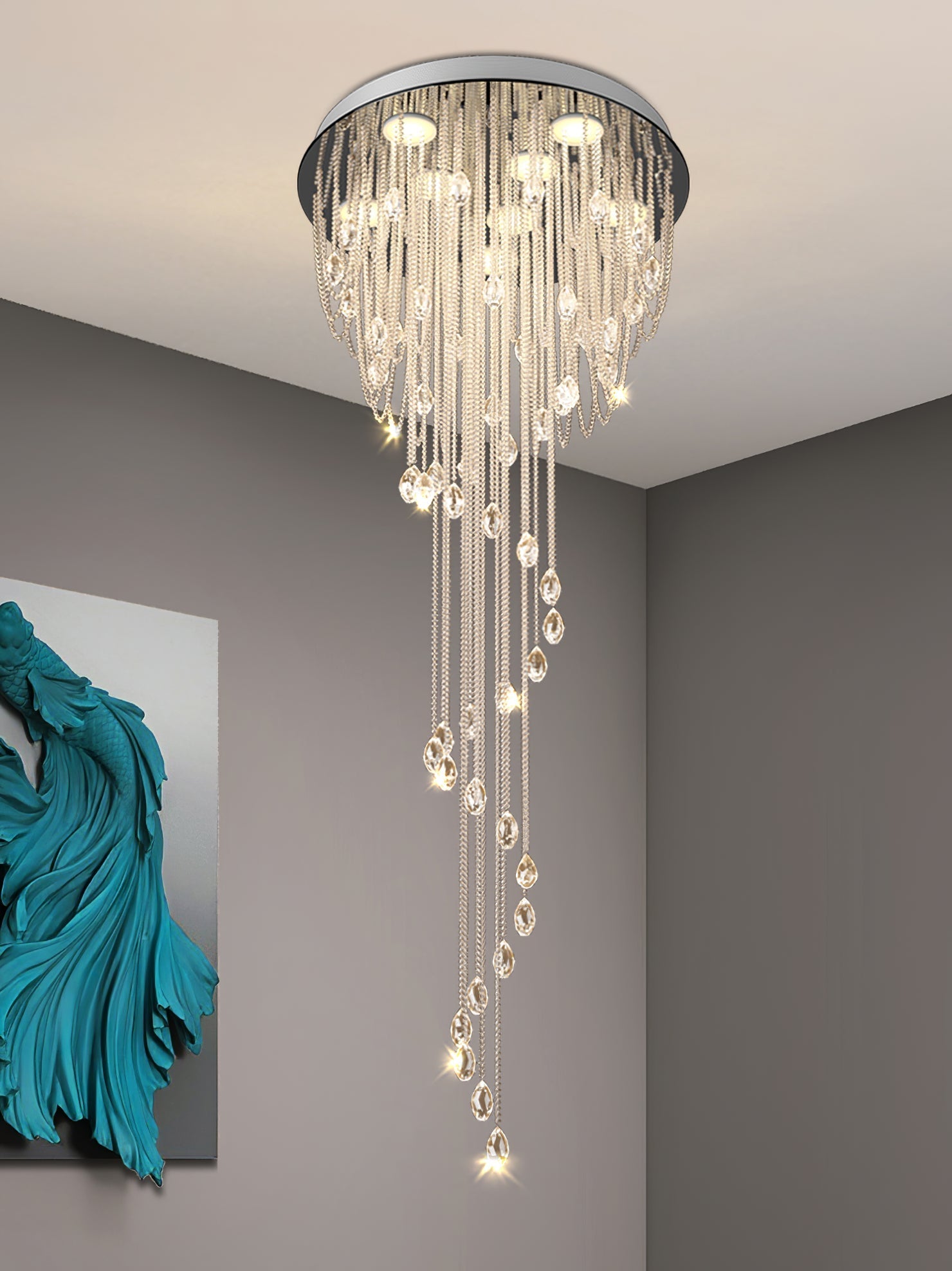 Evlaeia Postmodern Luxury Classic Crystal Chandelier-Neutral Decor