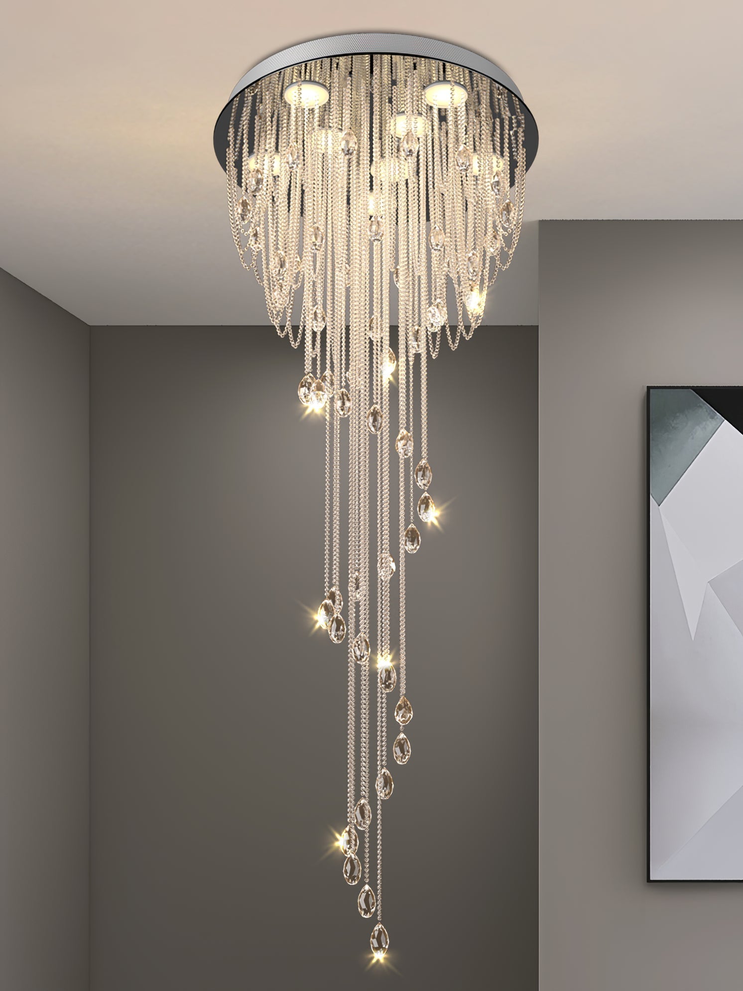 Evlaeia Postmodern Luxury Classic Crystal Chandelier-Neutral Decor