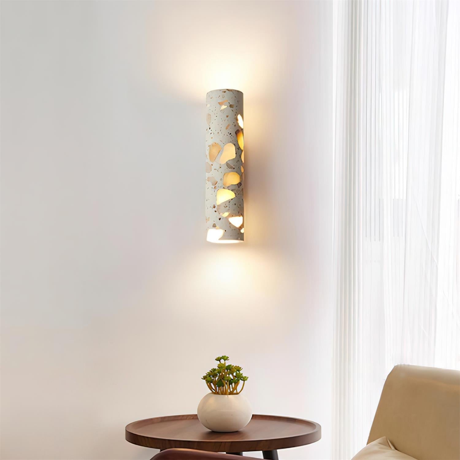 Orvian Wall Lamp Terrazzo Cylinder Minimalist-Neutral Decor