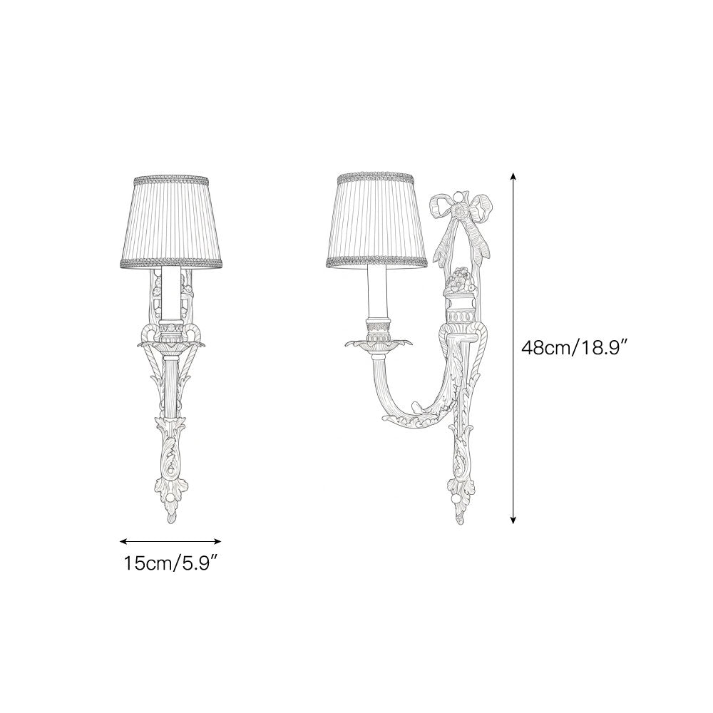 Angled view of the single-head Claudine Wall Lamp.