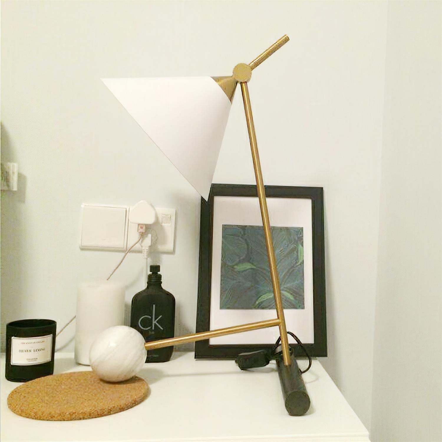 Avelo Marble Geometric Table Lamp-Neutral Decor