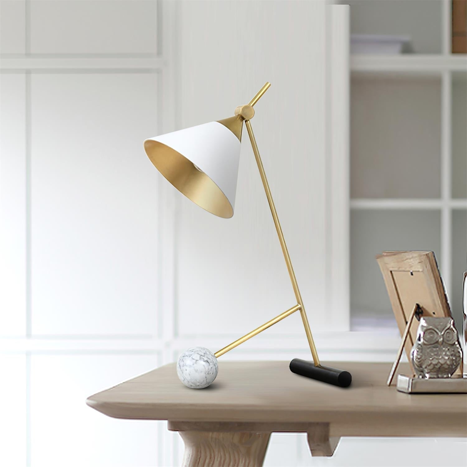 Avelo Marble Geometric Table Lamp-Neutral Decor