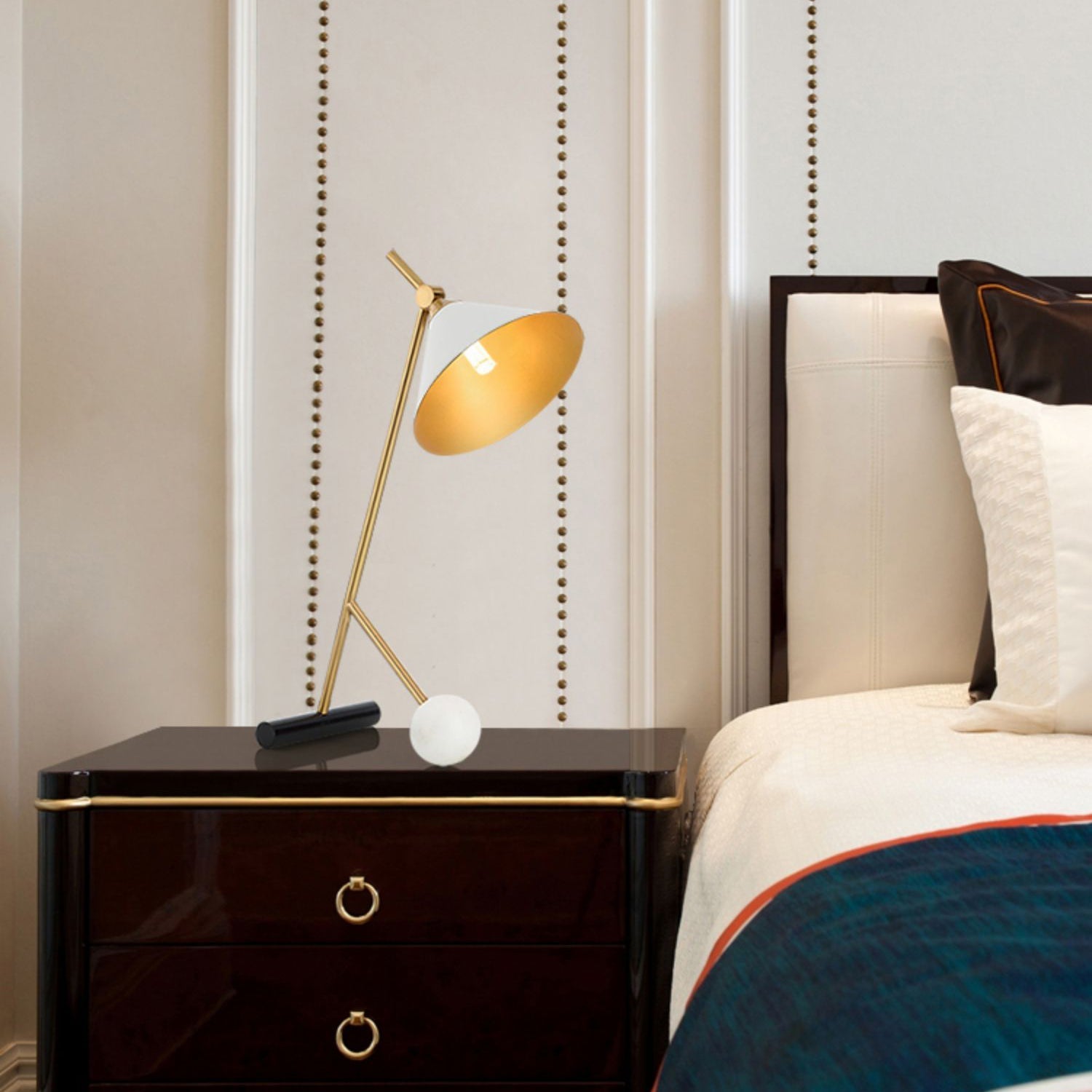 Avelo Marble Geometric Table Lamp-Neutral Decor