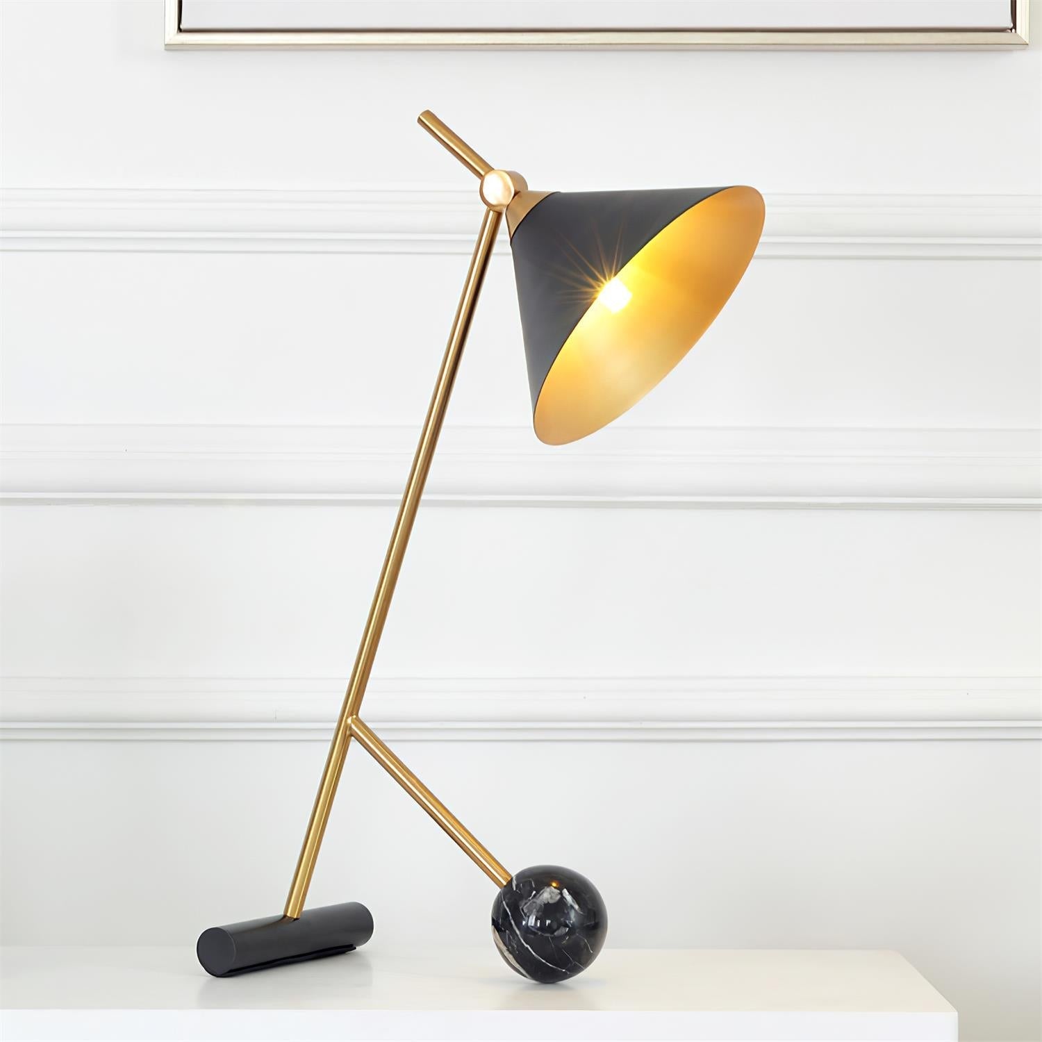 Avelo Marble Geometric Table Lamp-Neutral Decor
