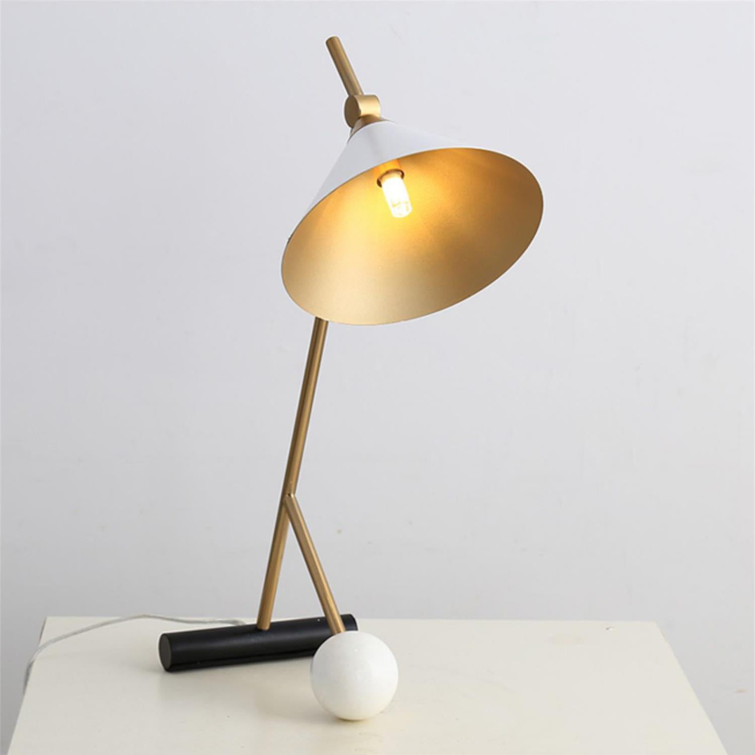 Avelo Marble Geometric Table Lamp-Neutral Decor