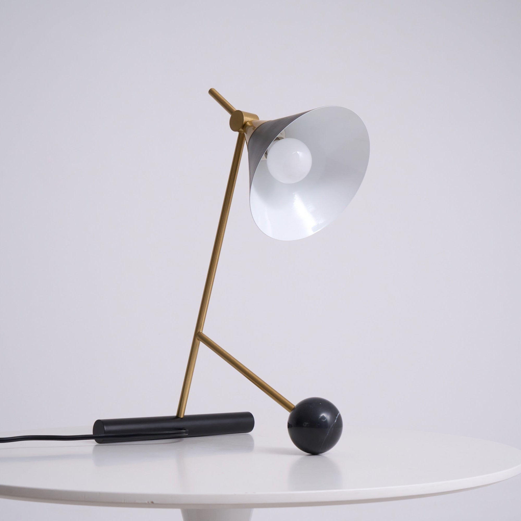 Avelo Marble Geometric Table Lamp-Neutral Decor