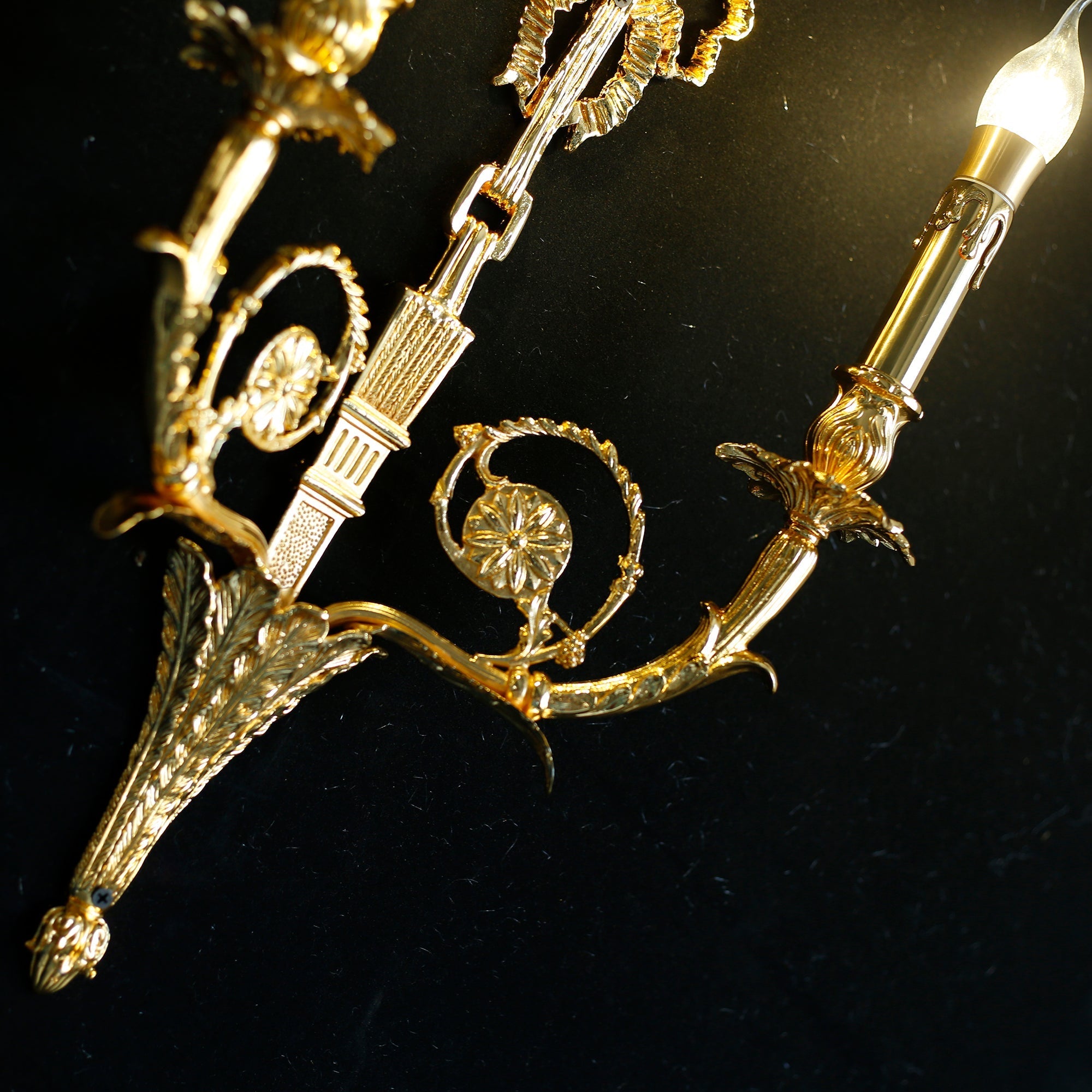 Full product shot of the Cleveland Brass Wall Sconce on a white background.