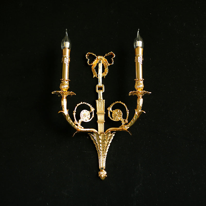 View from below showing the construction of the candelabra arms.