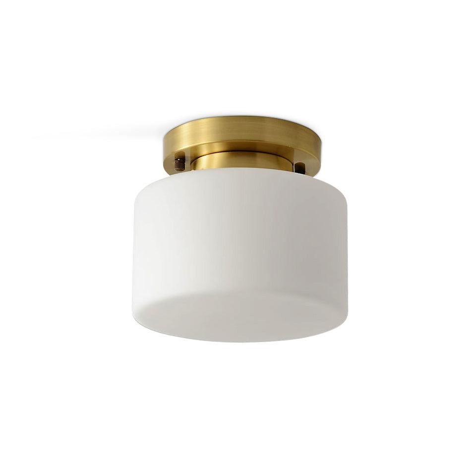 Elsilisra Nordic Art Brass Glass Flush Mount Ceiling Light-Neutral Decor