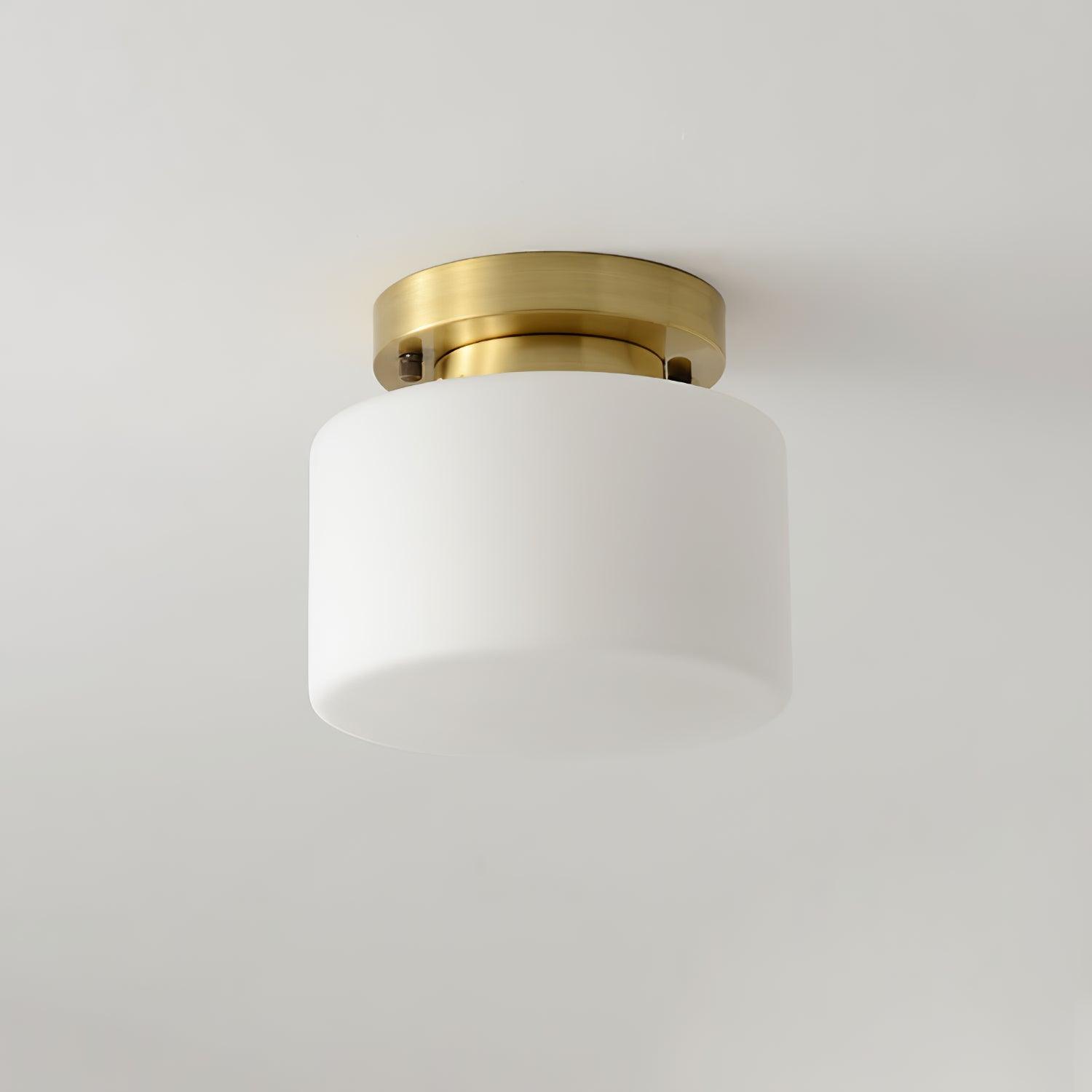 Elsilisra Nordic Art Brass Glass Flush Mount Ceiling Light-Neutral Decor