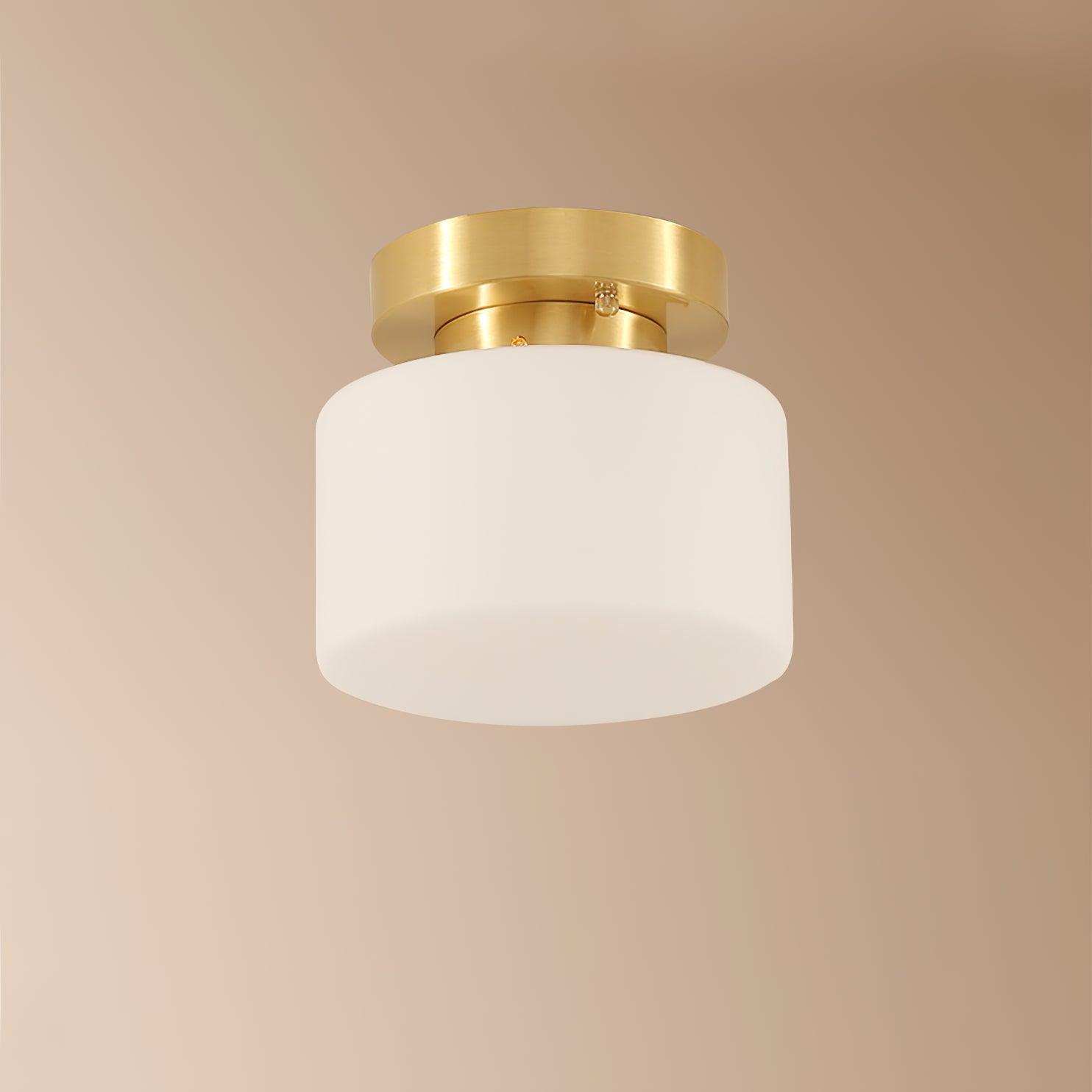 Elsilisra Nordic Art Brass Glass Flush Mount Ceiling Light-Neutral Decor
