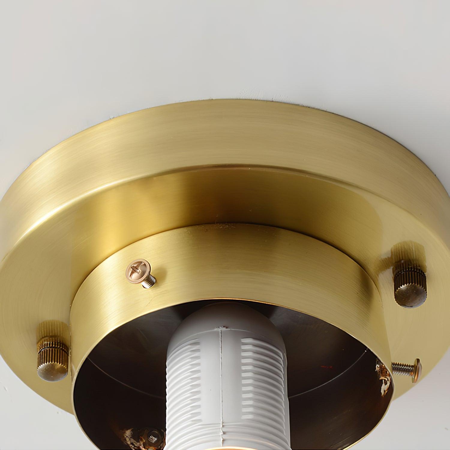 Elsilisra Nordic Art Brass Glass Flush Mount Ceiling Light-Neutral Decor