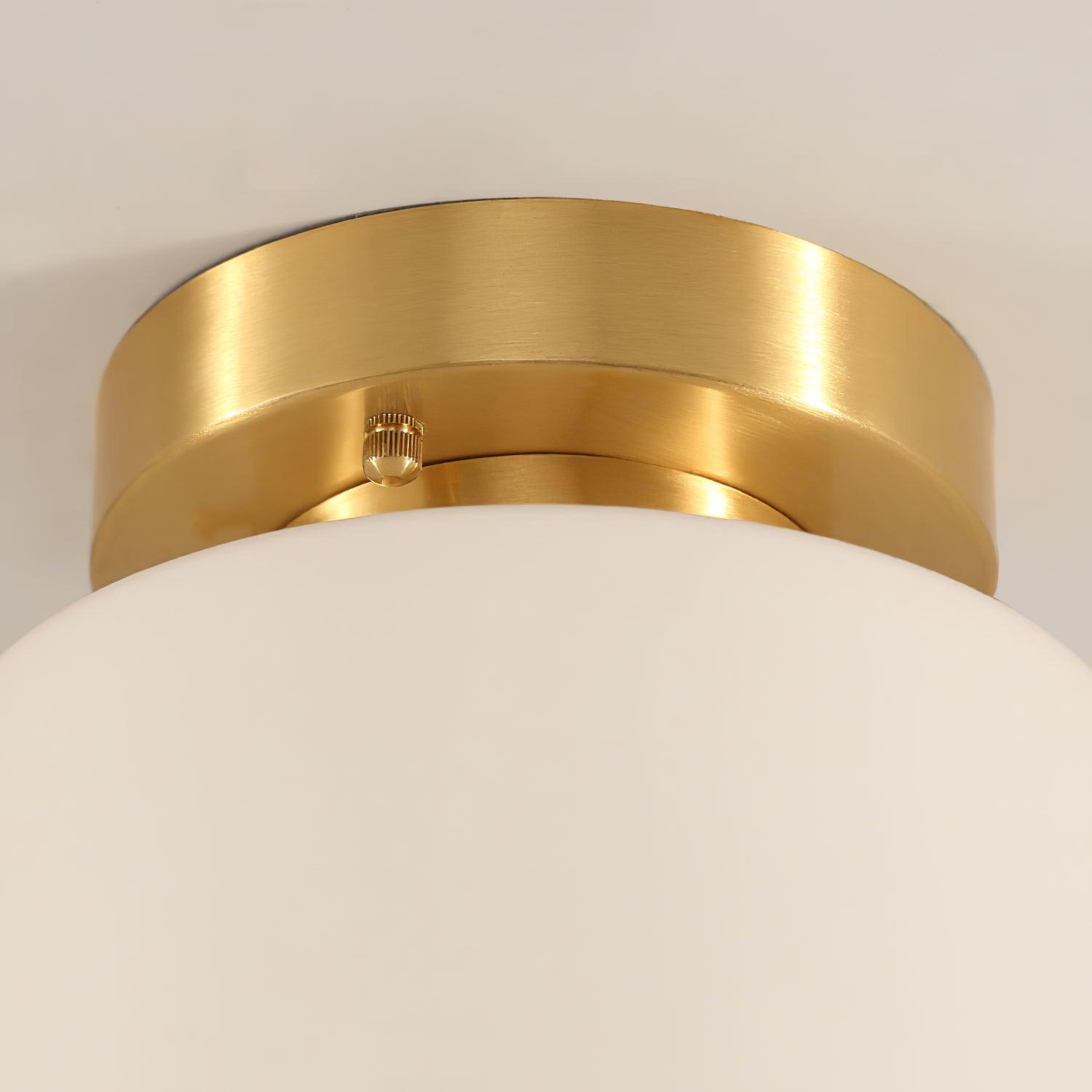 Elsilisra Nordic Art Brass Glass Flush Mount Ceiling Light-Neutral Decor